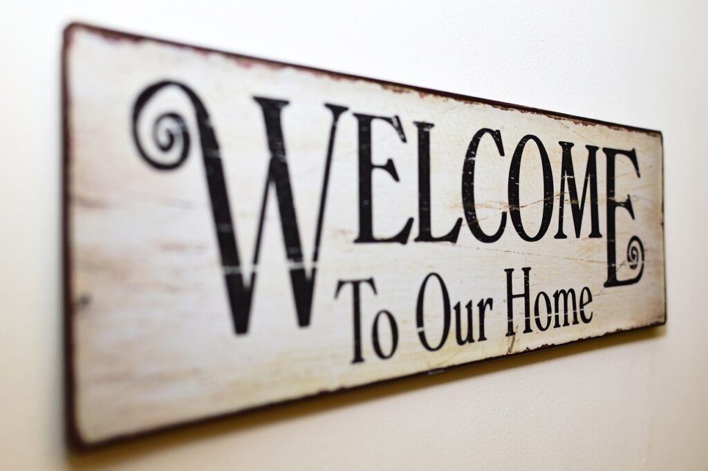 Welcome to our home sign